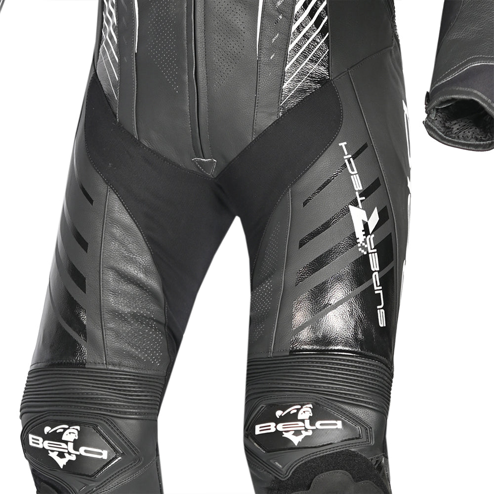 Bela Aragone 1 Pc Air-pro Motorcycle Racing Leather Suit Black White
