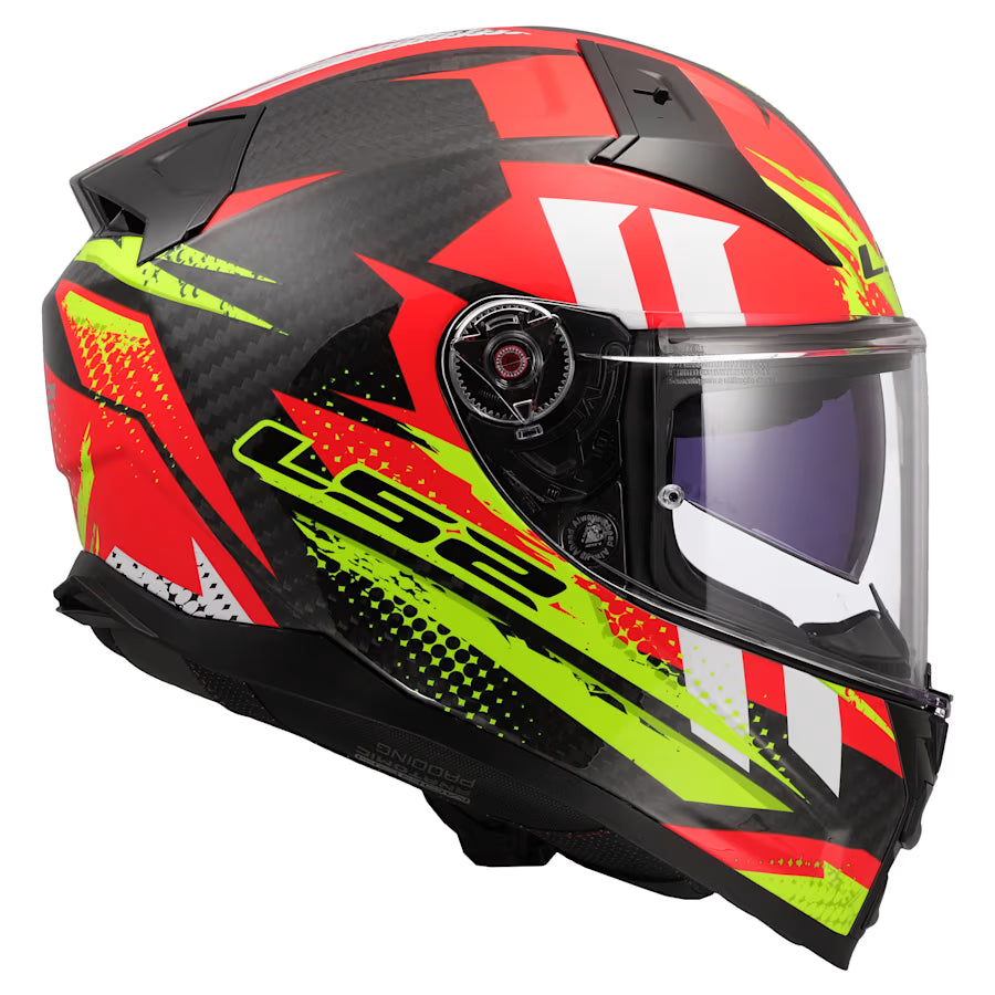 LS2 FF811 Vector II Carbon Touring Motorcycle Helmet Tantic Red H-V Yellow