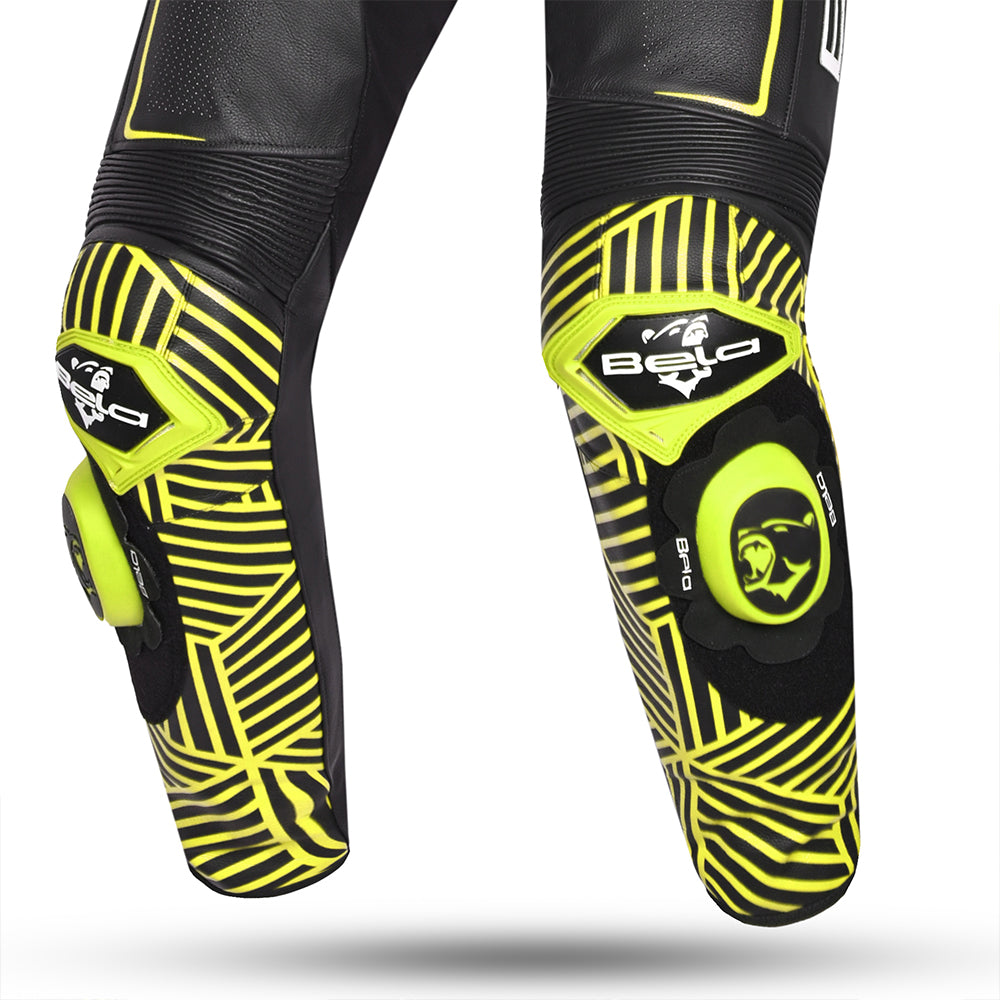Bela North Star 1-PC Motorcycle Suits Black White Yellow Fluor