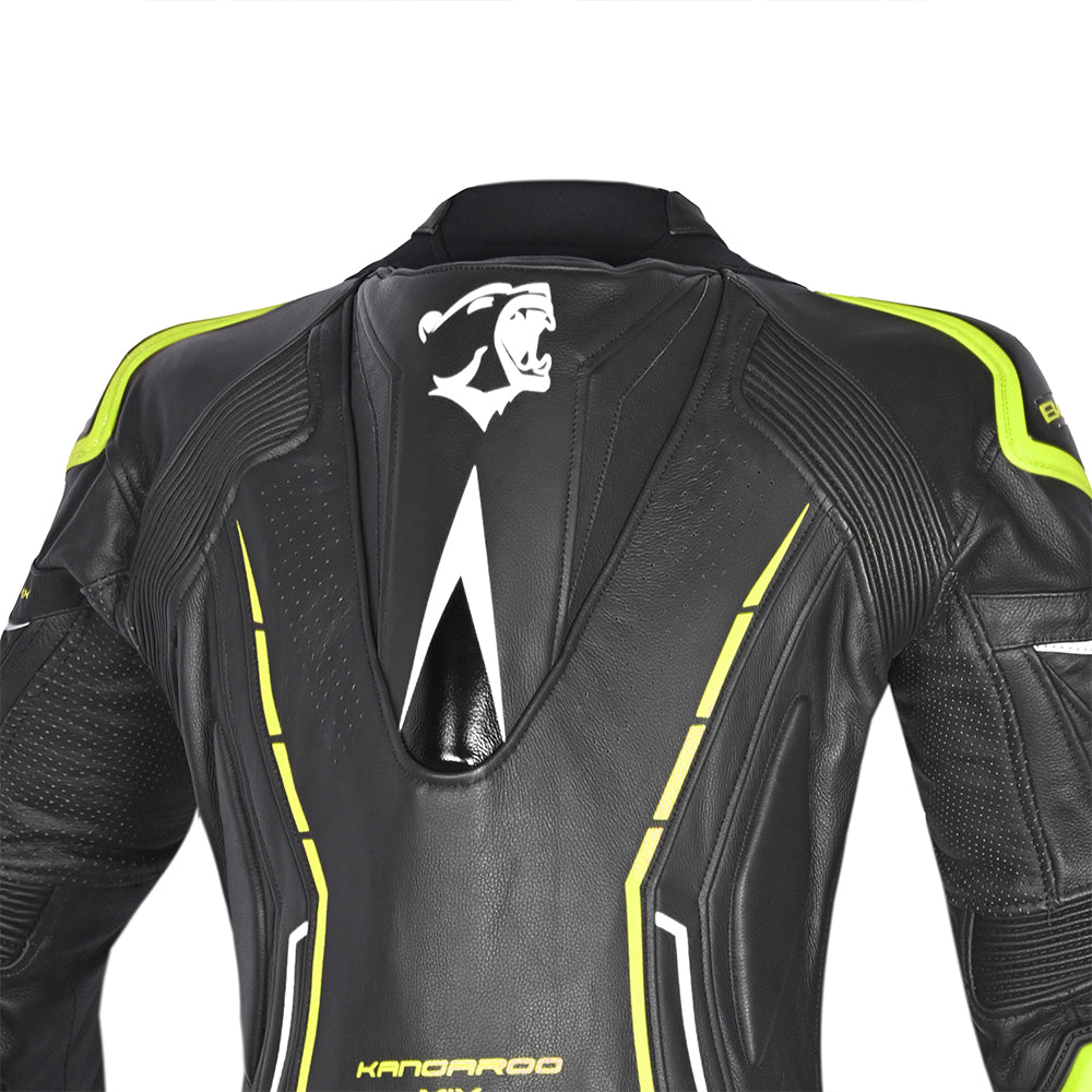 BELA Rocket Lady Mix Kangaroo 1-PC Motorcycle Racing Suits White/Black/Yellow Fluor