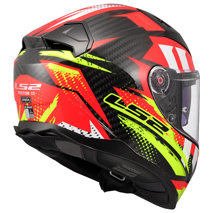 LS2 FF811 Vector II Carbon Touring Motorcycle Helmet Tantic Red H-V Yellow