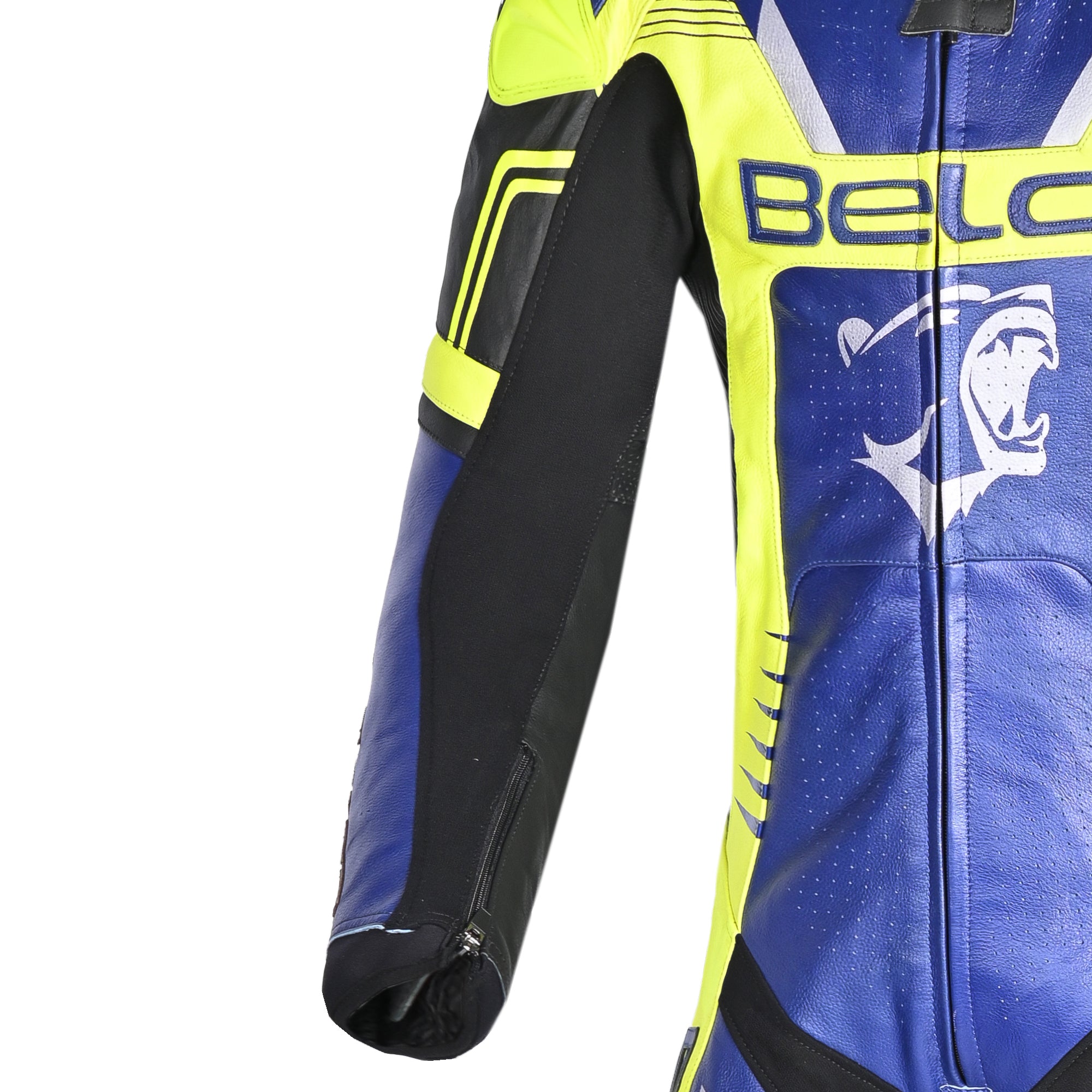 Bela X race - 1 PC Racing leather suit - blue yellow black - MaximomotoUK