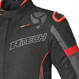 R-Tech Knight Rider Short - Motorcycle Racing Jacket - Black Dark Grey Red 