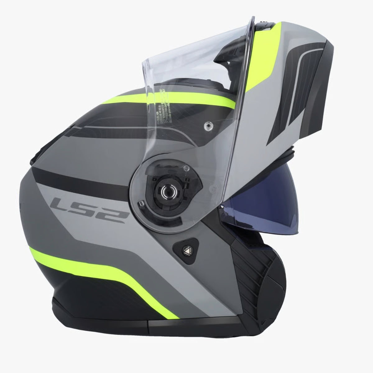 LS2 FF908 STROBE II MONZA MODULAR HELMET M.BLACK H-V YELLOW