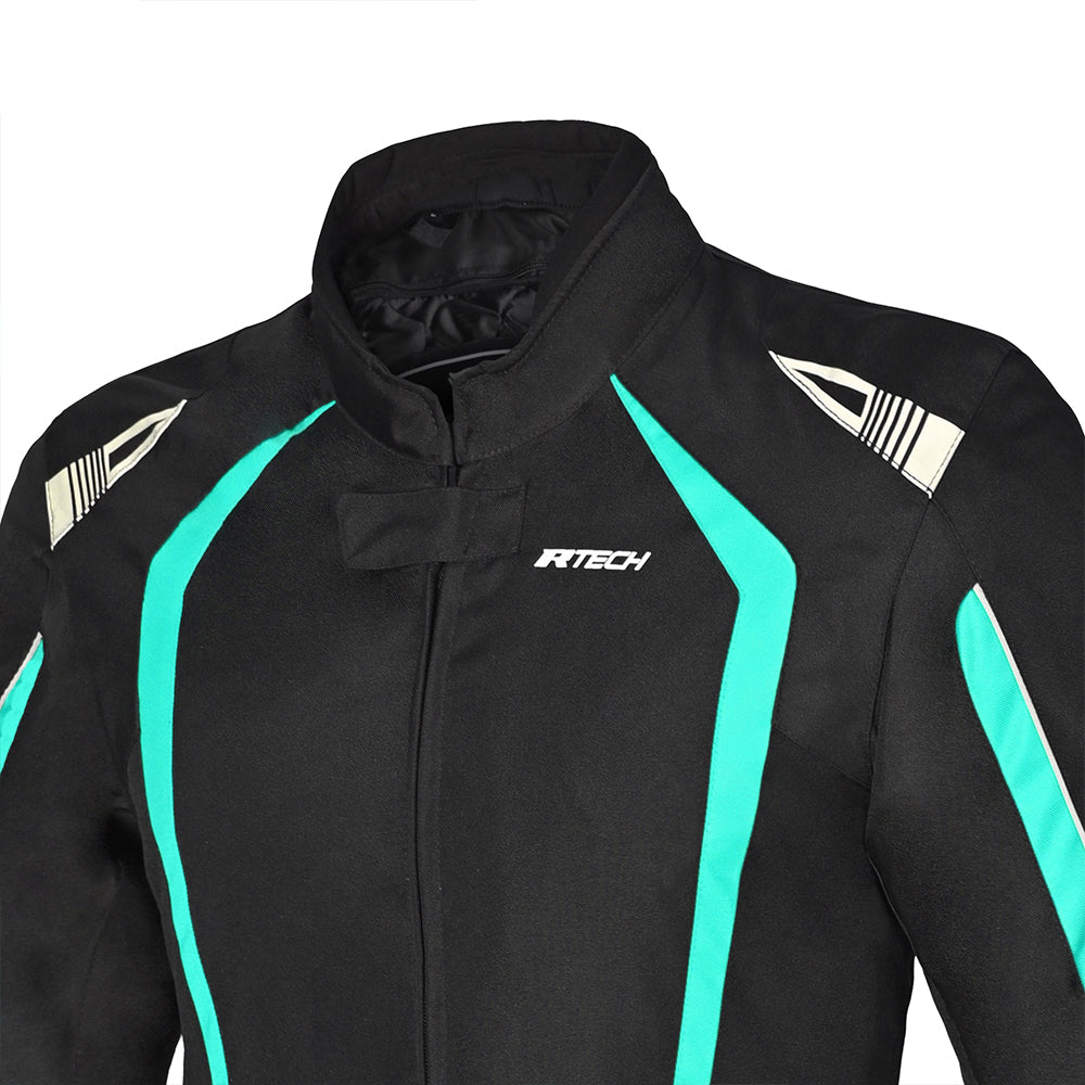 R-TECH MARSHAL LADY Motorcycle Jacket Black/Turquoise
