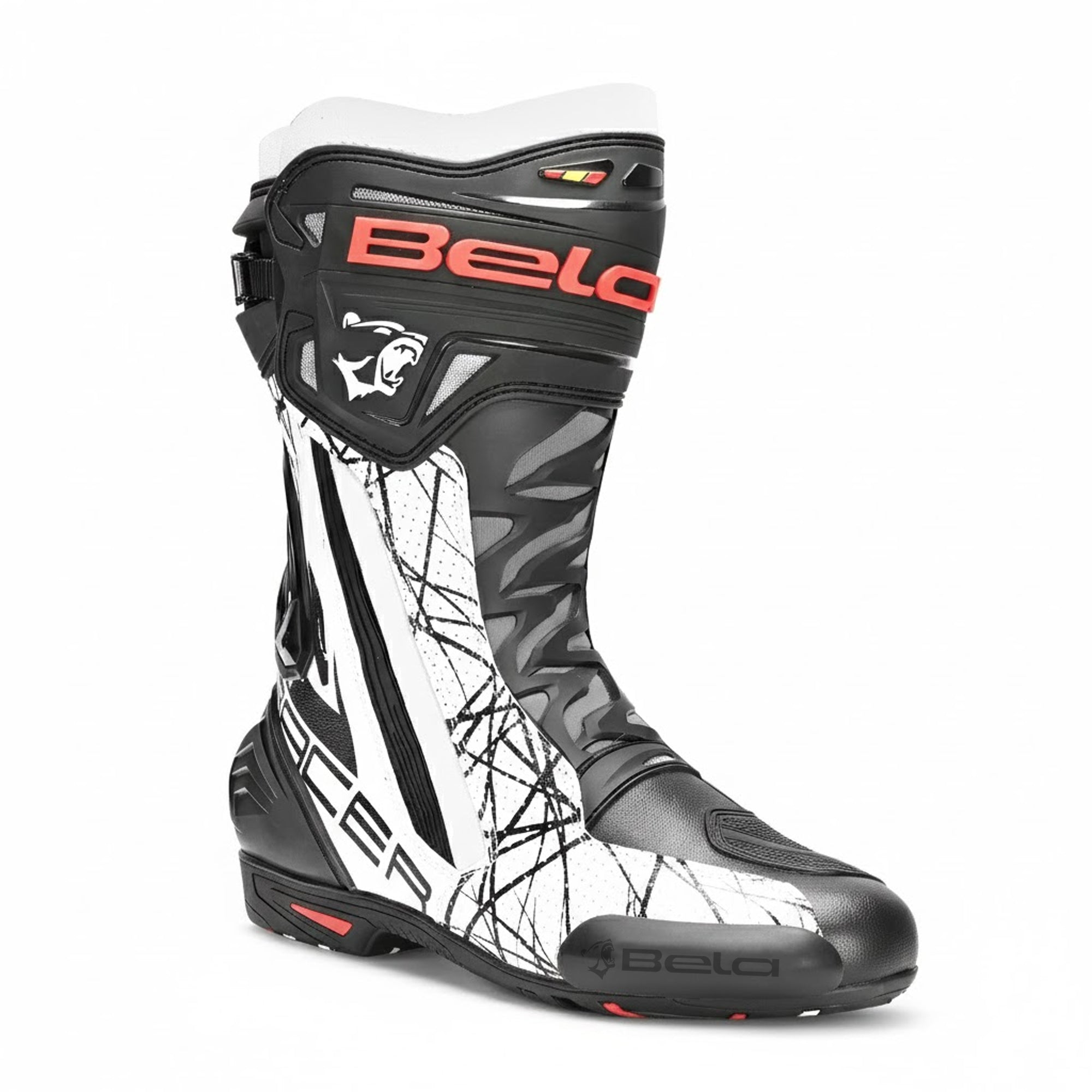 BELA Air Rider GP-1 Motorcycle Racing Leather Boots Black/White