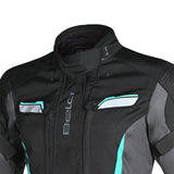 BELA Hurrican Lady Motorcycle Jacket Black Turquoise - MaximomotoUK