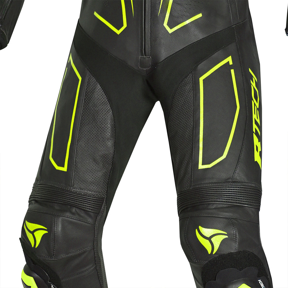 R Tech Rising Star 1PC Motorcycle Racing Leather Suit Black Yellow 