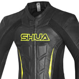 SHUA Infinity 2.0 1 PC Motorcycle Racing Leather Suit Black Yellow Flouro 