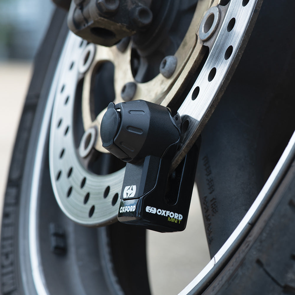 Oxford Mini T Disk Lock Black Portable Motorcycle Security - MaximomotoUK