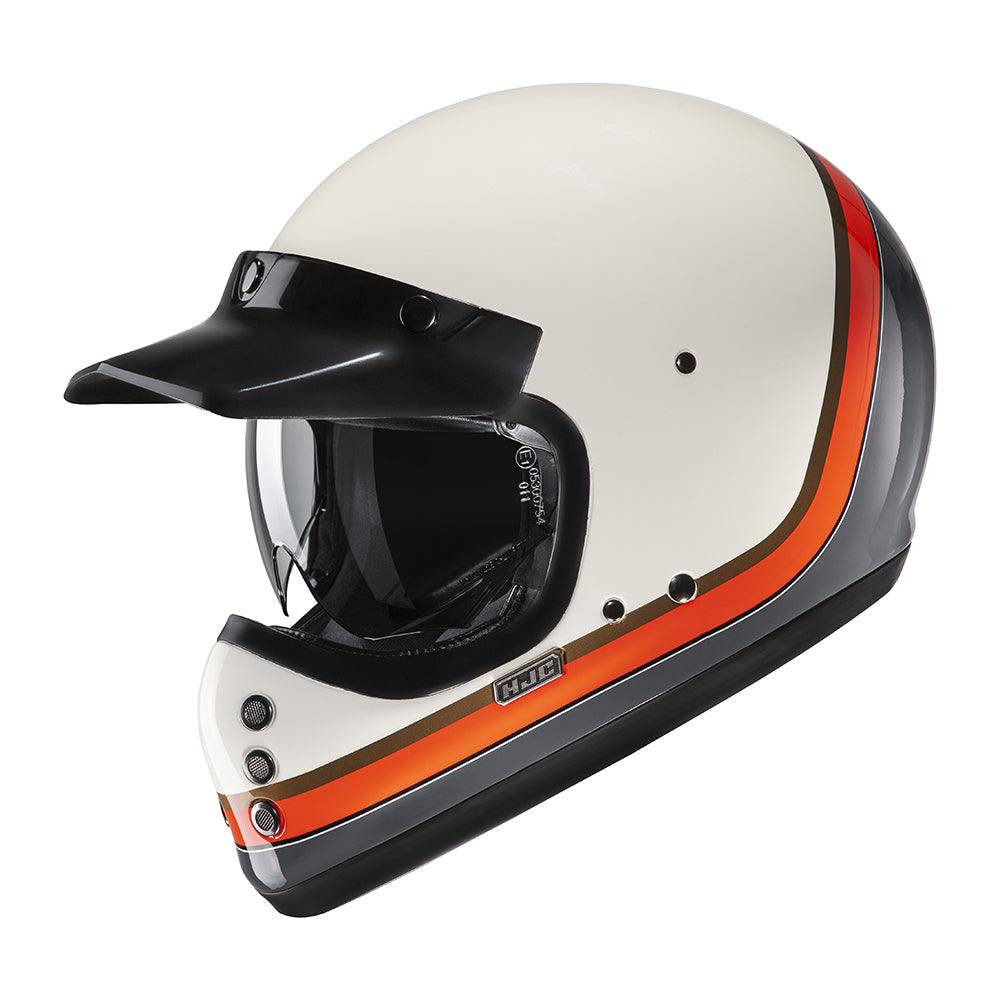 HJC V60 Scoby MC7 Brown Orange White Motorcycle Full face helmet 