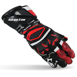 BELA EXTREME MOTORCYCLE LEATHER GLOVES BLACK WHITE RED