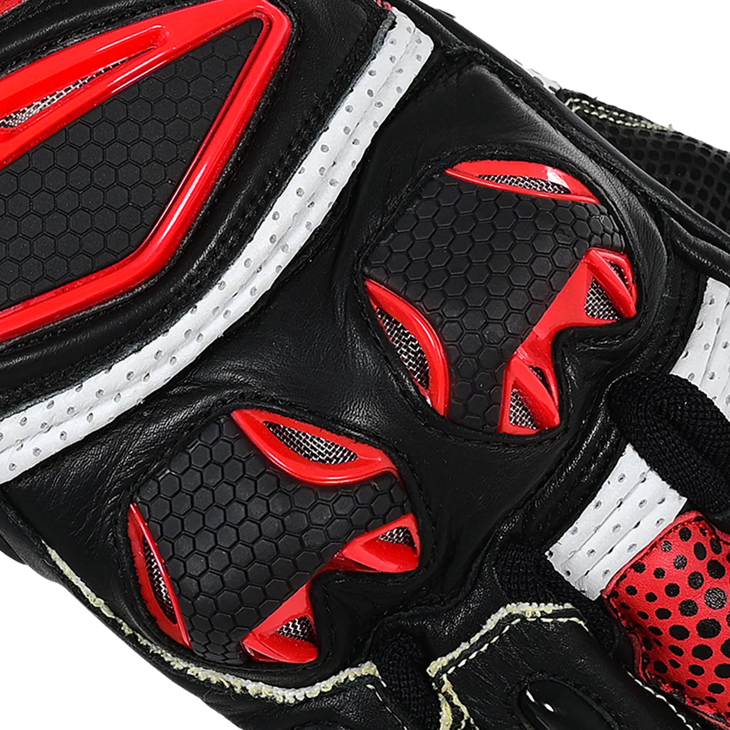 BELA EXTREME MOTORCYCLE LEATHER GLOVES BLACK WHITE RED
