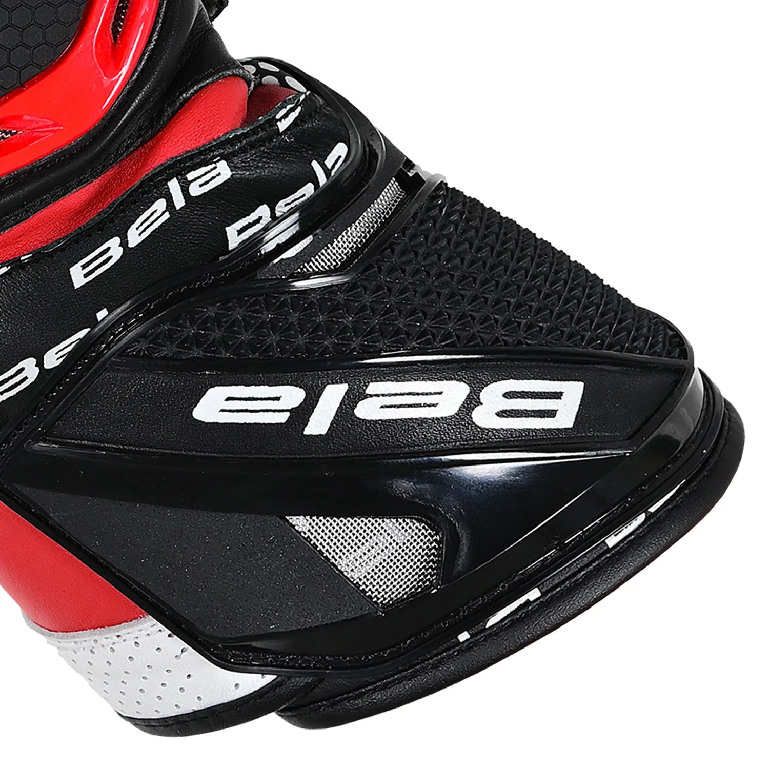 BELA EXTREME MOTORCYCLE LEATHER GLOVES BLACK WHITE RED