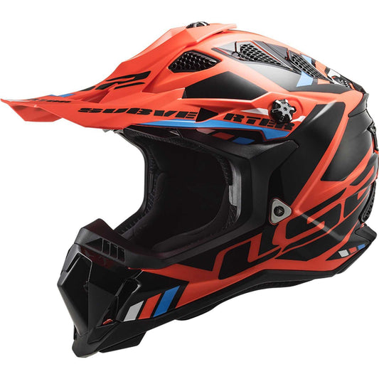 Ls2 Mx437 Fast Motocross Helmet FLuo Orange Black-06 L 