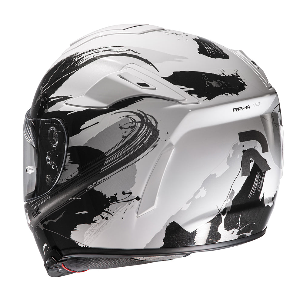 HJC RPHA 70 Erin MC10 White On Road Full Face Helmet back view