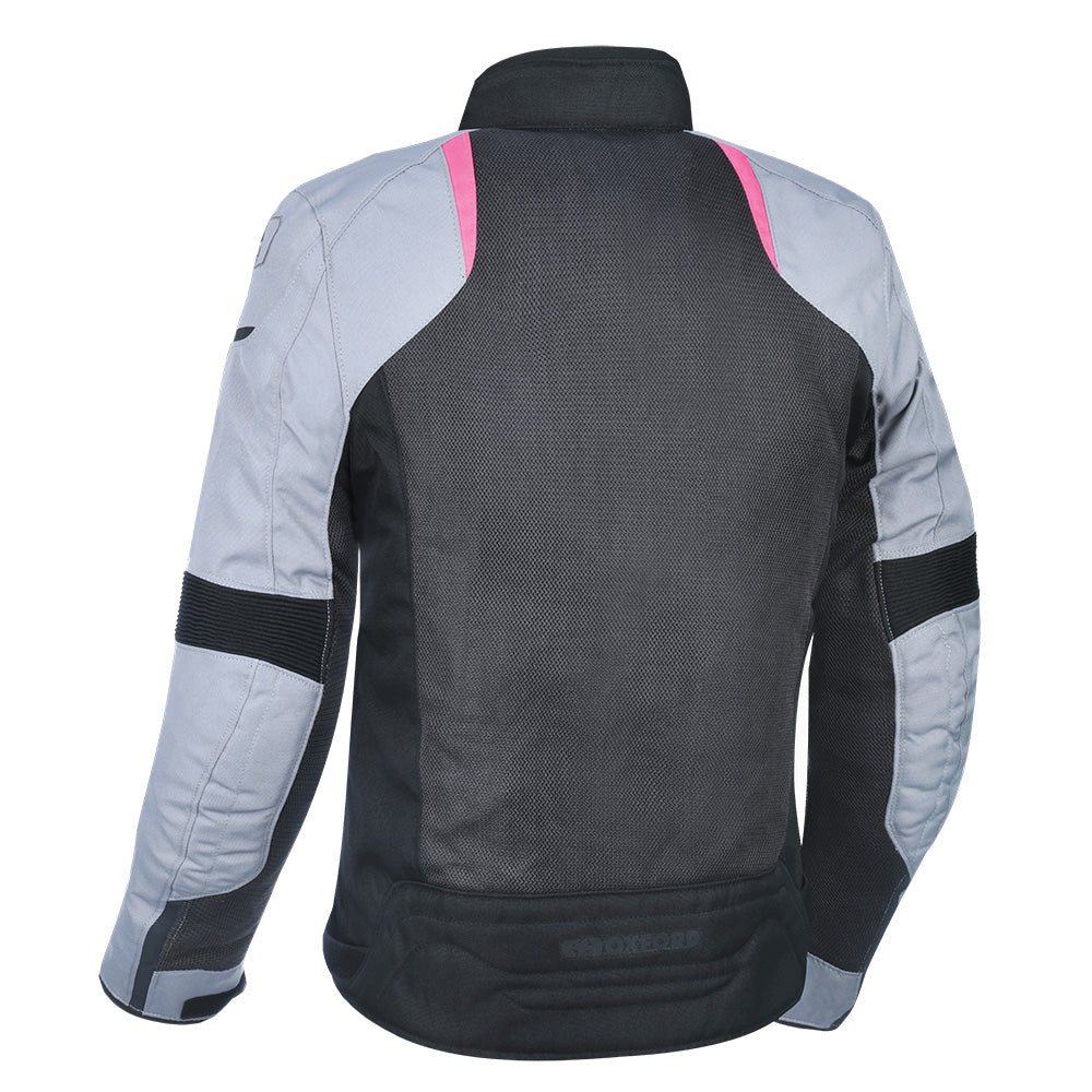 Oxford Iota 1.0 Air Women's Jacket Black Grey & Pink Stylish & Protective Riding Gear 
