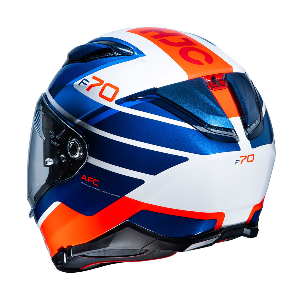 HJC F70 Tino MC21 Sports touring full face Helmet back view