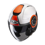 HJC I40 Panadi MC7SF Black White Orange Jet Motorbike Helmet - MaximomotoUK