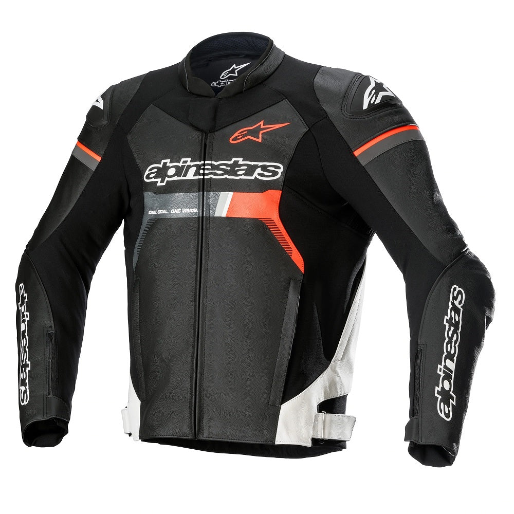 Alpinestars Gp Force Leather Jacket B/W Red Fluo images