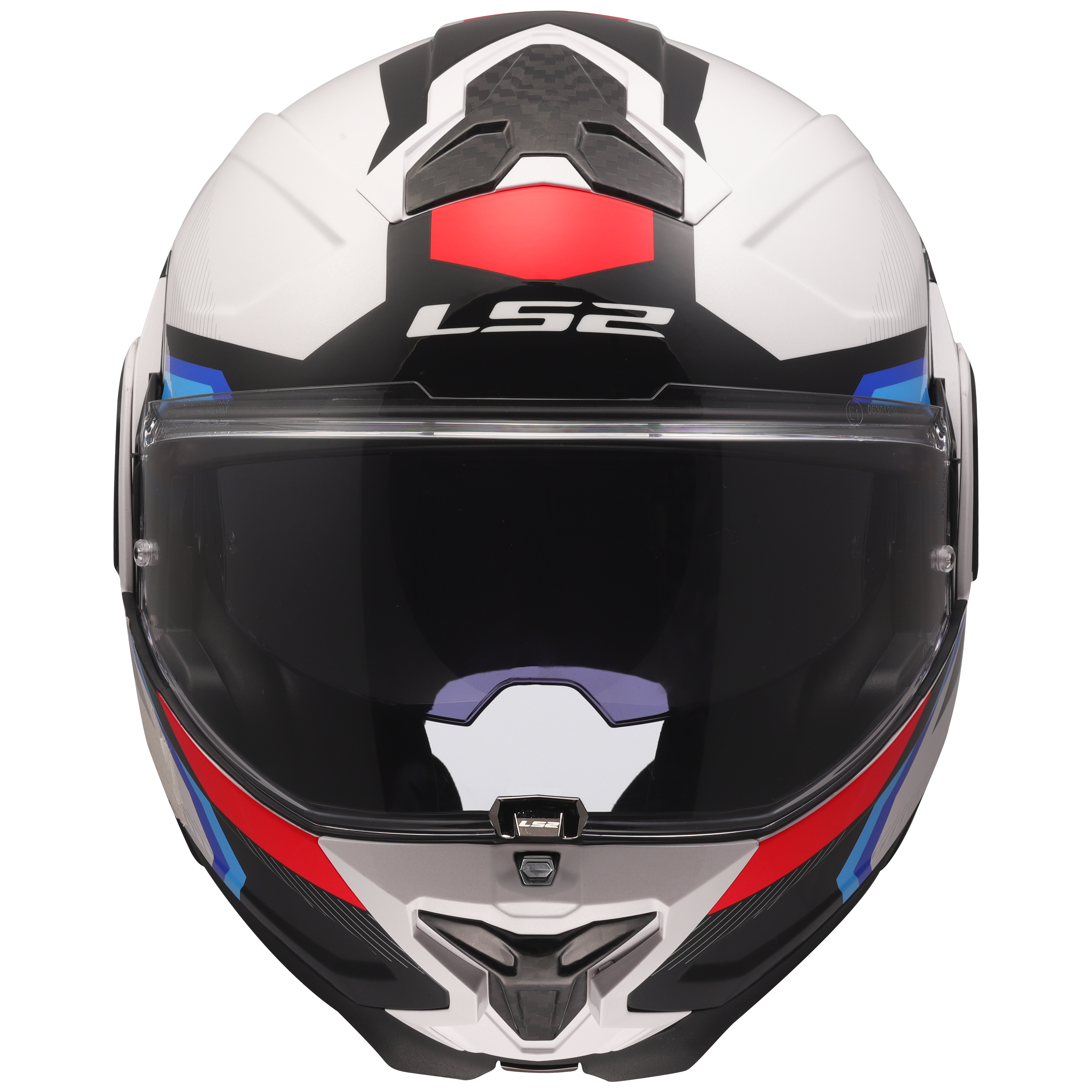 LS2 FF910 ADVANT II MOTORCYCLE FLIP FRONT HELMET WHITE BLUE RED