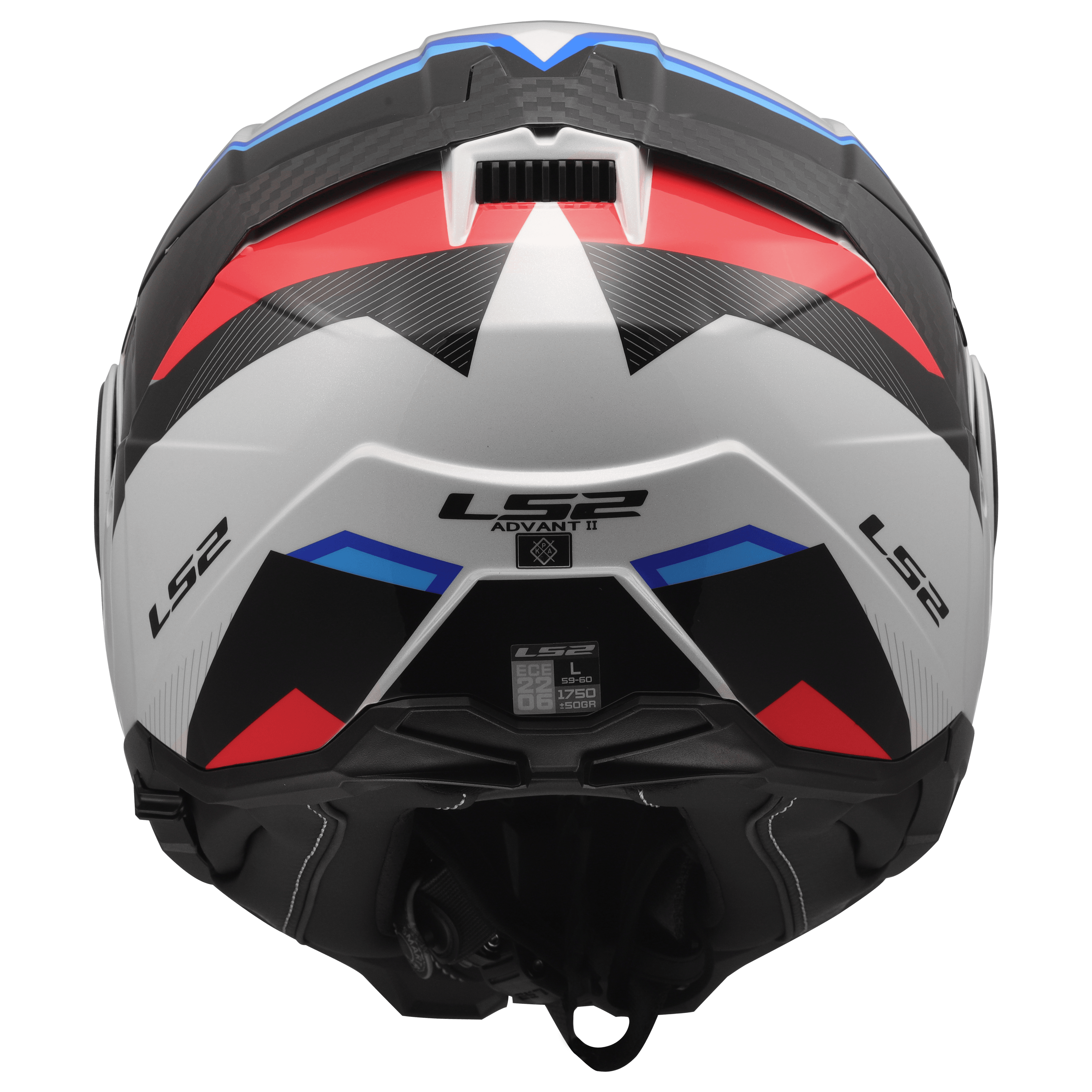 LS2 FF910 ADVANT II MOTORCYCLE FLIP FRONT HELMET WHITE BLUE RED