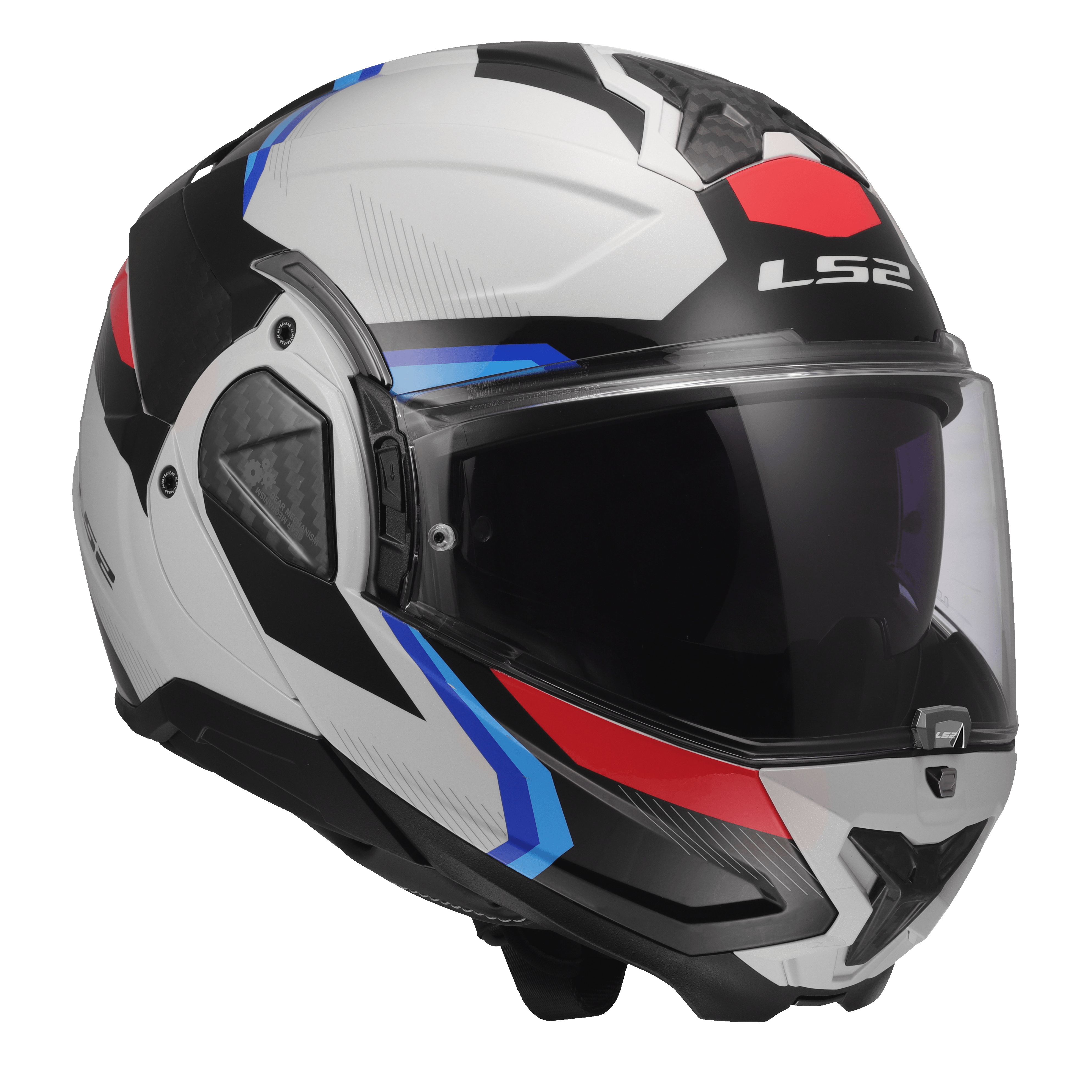 LS2 FF910 ADVANT II MOTORCYCLE FLIP FRONT HELMET WHITE BLUE RED