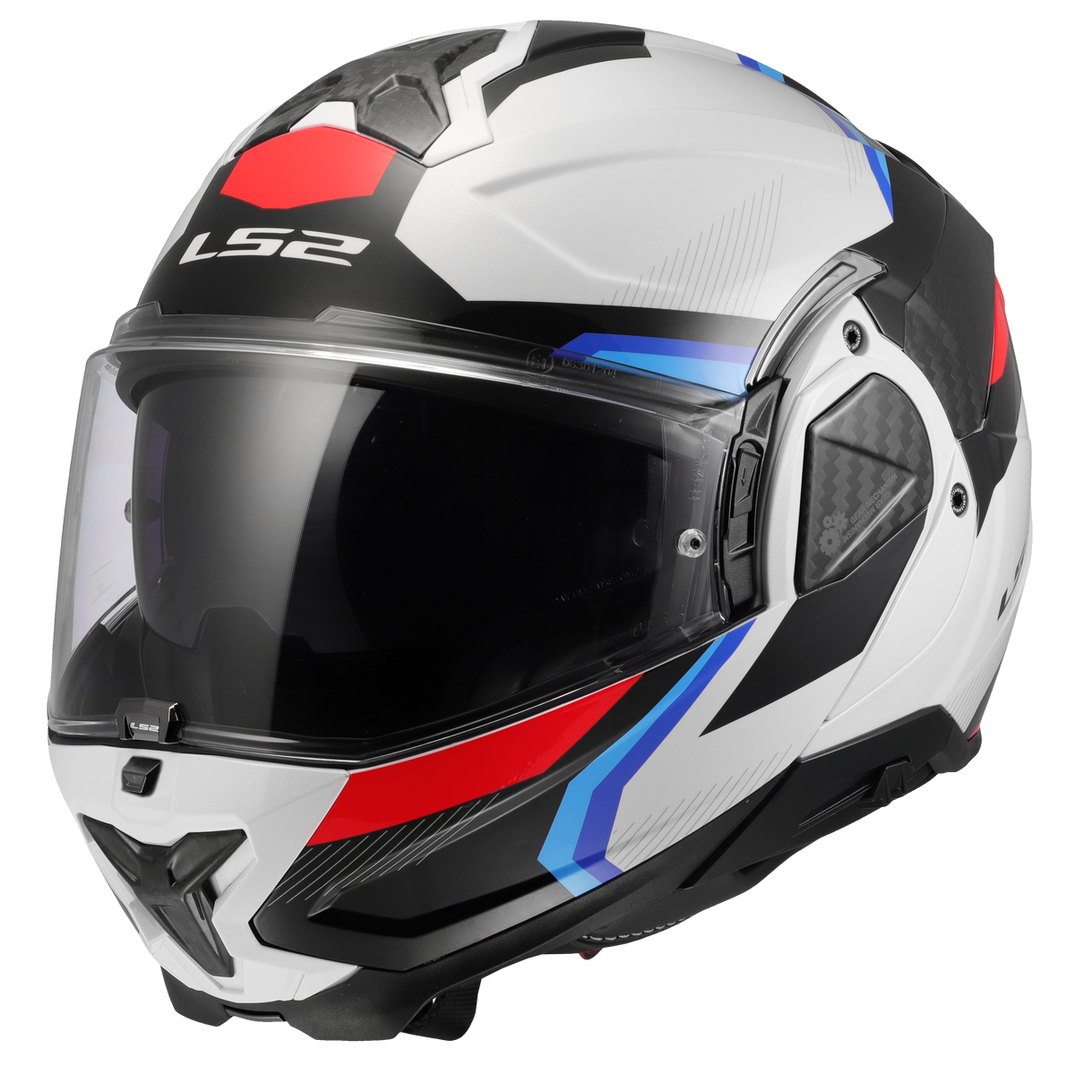 LS2 FF910 Advant II Flip up Motorcycle Helmet White Blue Red maximomoto.uk!