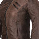  R-TECH - Bold Lady Brown Leather Jacket - SECURTEX MOTOR SL (t/a MaximoMoto)