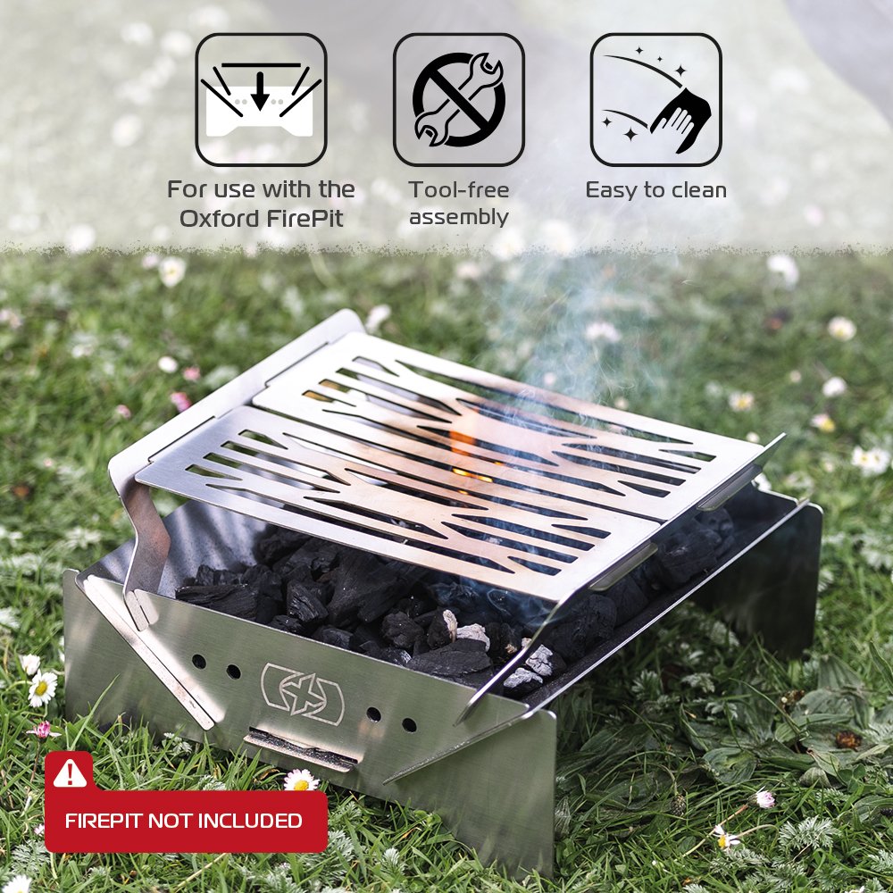 Oxford Grill for Fire Pit Portable Barbecue Grill Attachment - MaximomotoUK