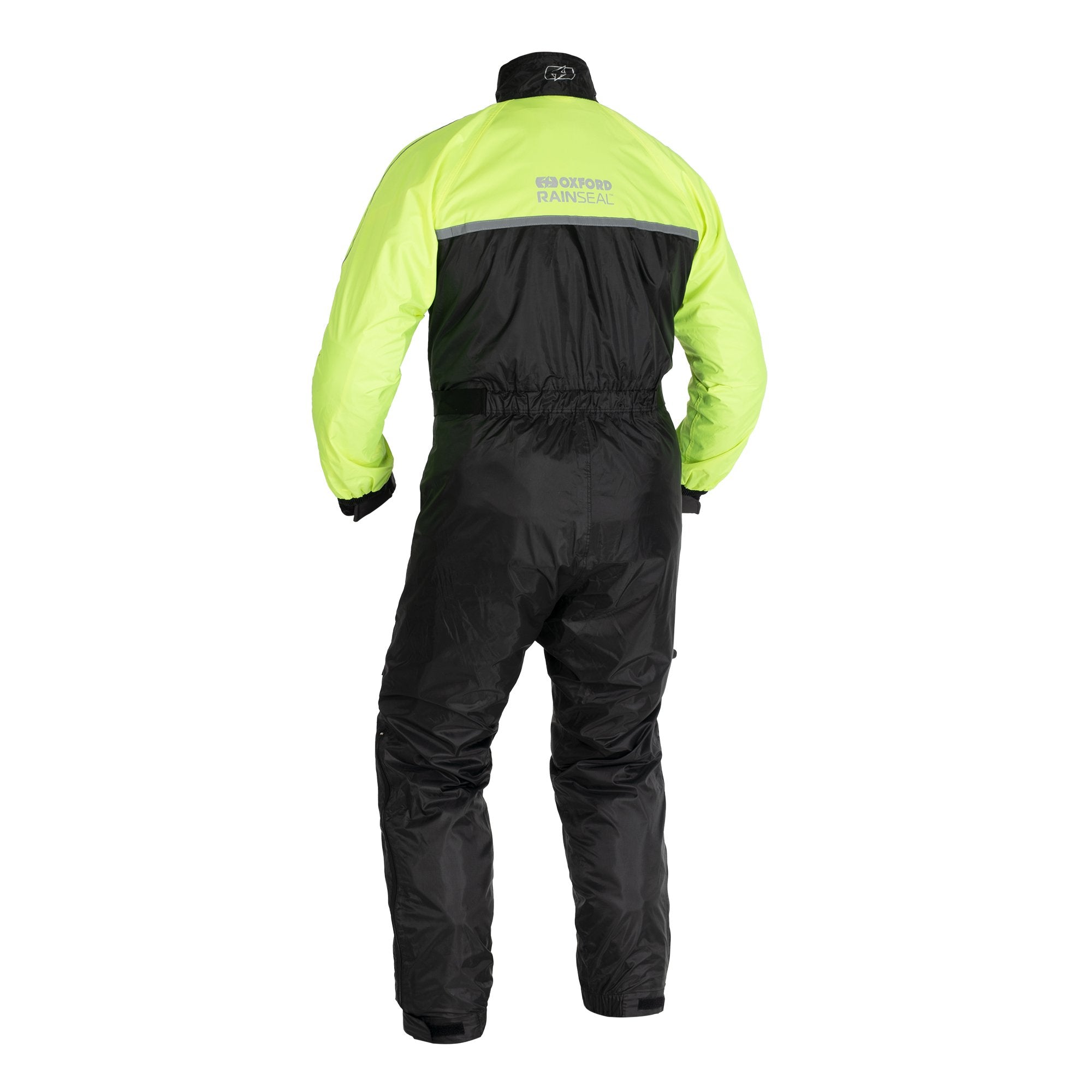 Oxford Rainseal Waterproof Motorcycle Oversuit Rain Black Fluo images