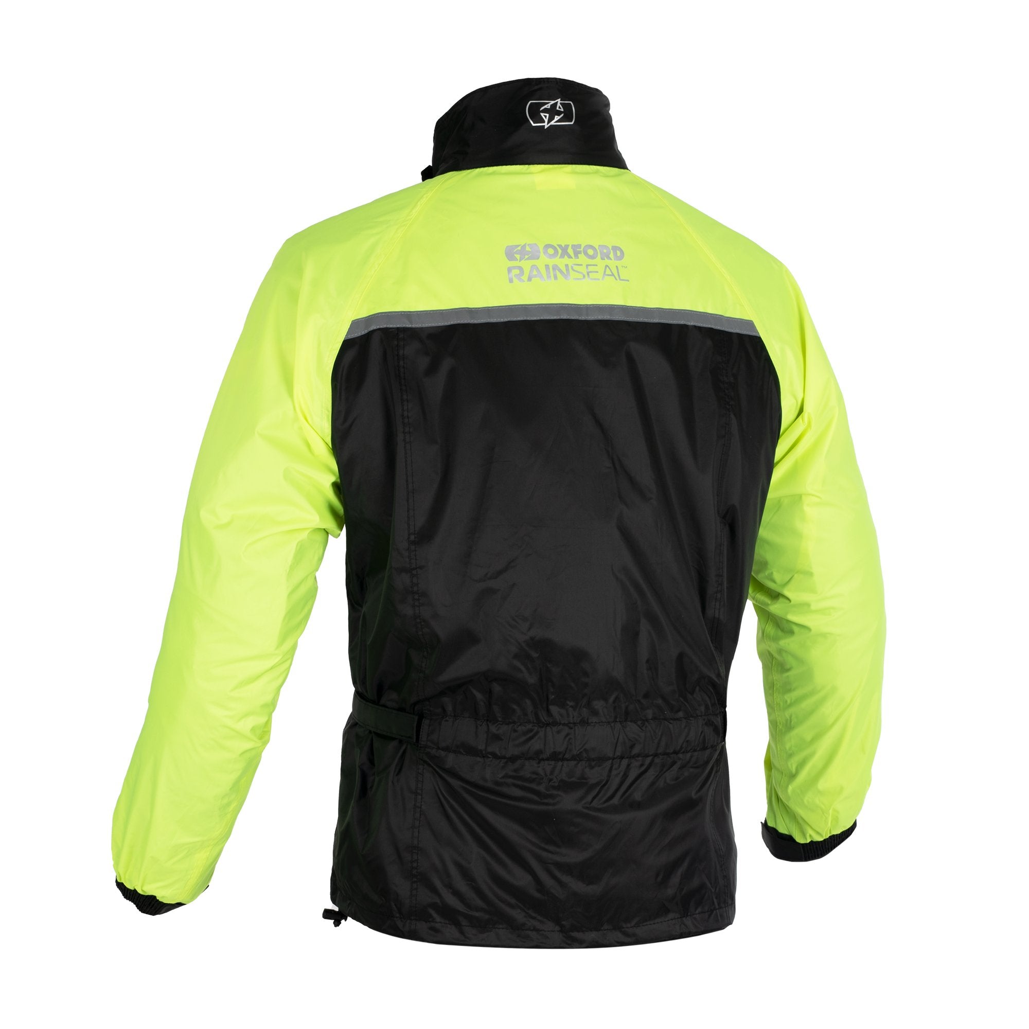 Oxford Rainseal Waterproof Motorcycle Over Jacket Black Fluo images