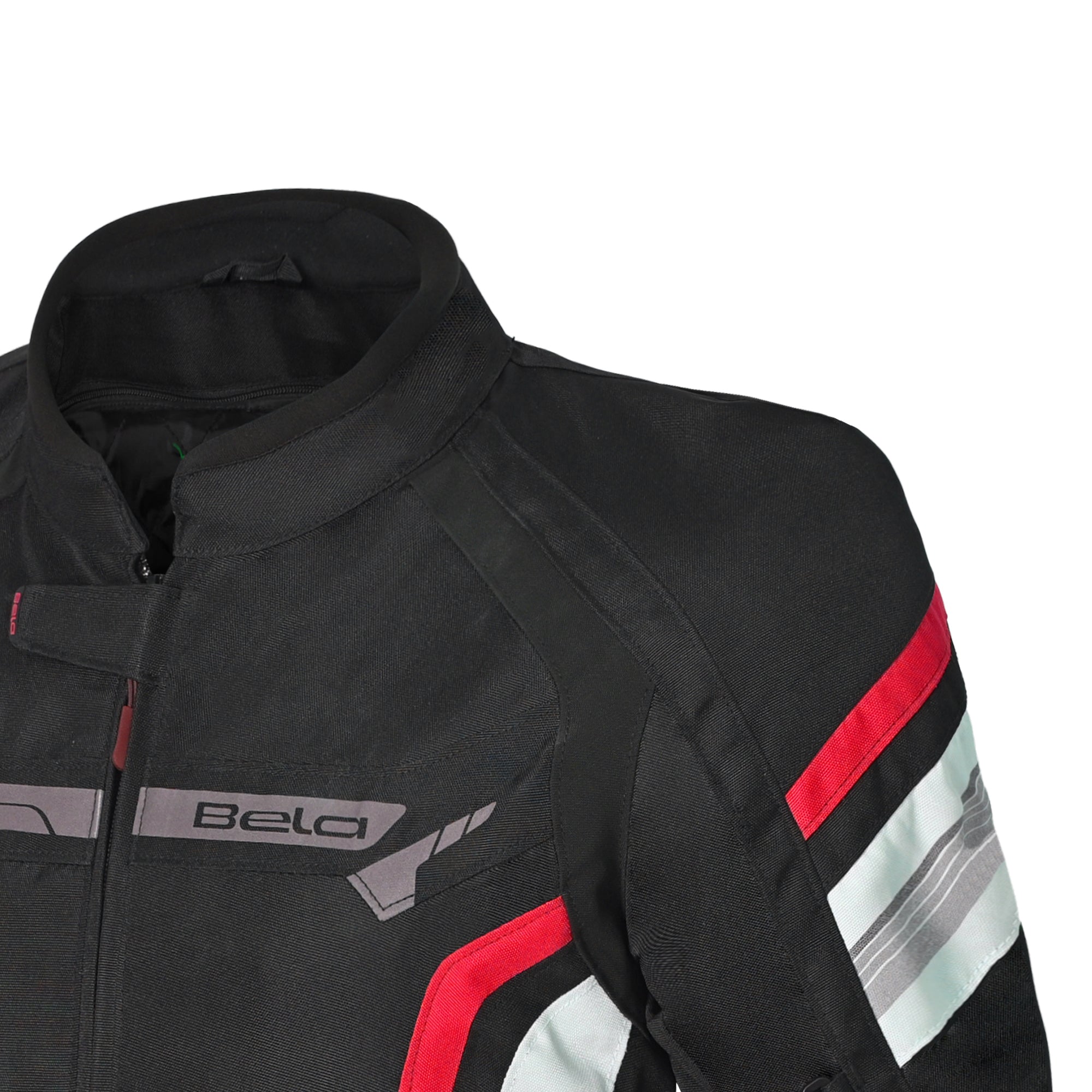 Bela Highland Man Textile Motorcycle Jacket Black/White/Red