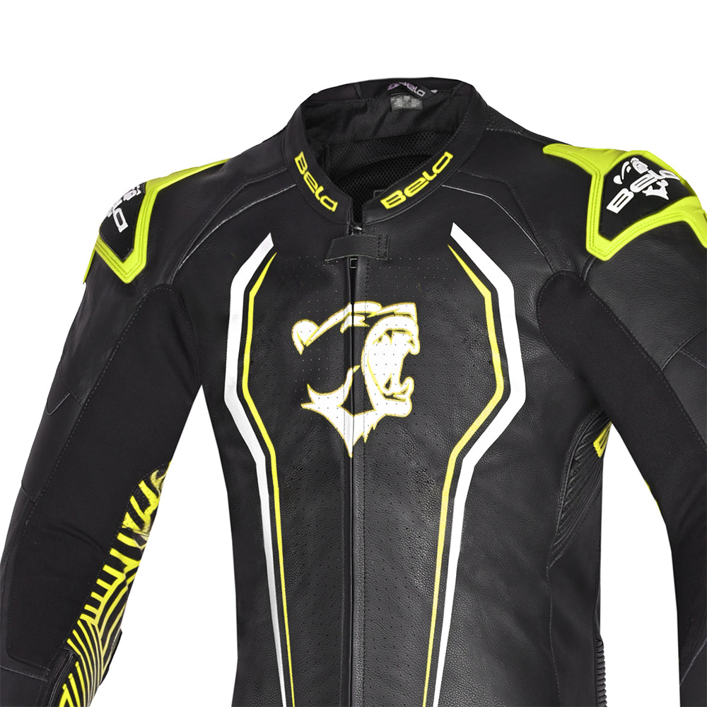 Bela North Star 1-PC Motorcycle Suits Black White Yellow Fluor