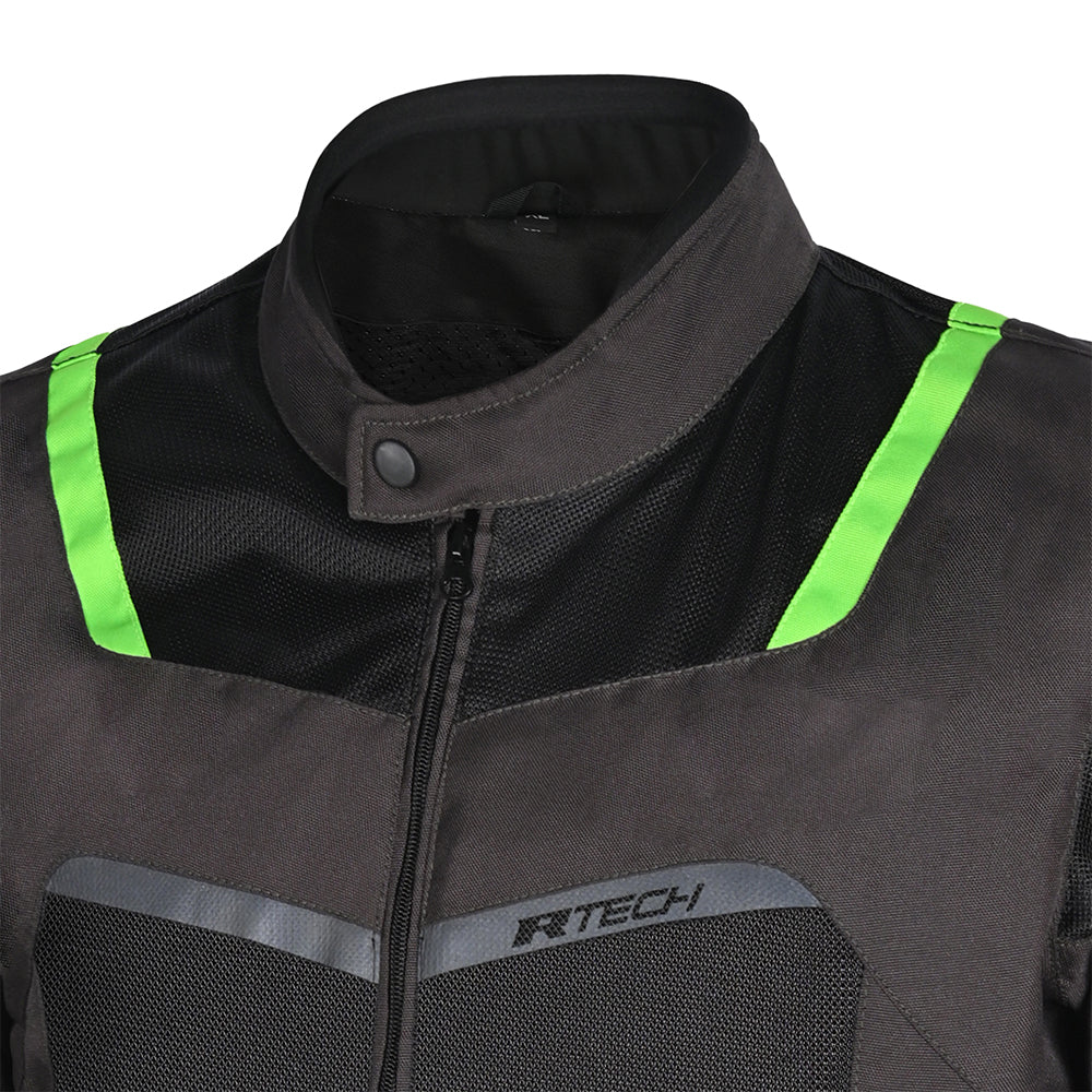 R-TECH SPIRAL MESH  MOTORCYCLE JACKETS MUD BLACK GREEN