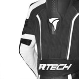 R Tech Hawk 1PC Motorcycle Racing Leather Suit Black White 