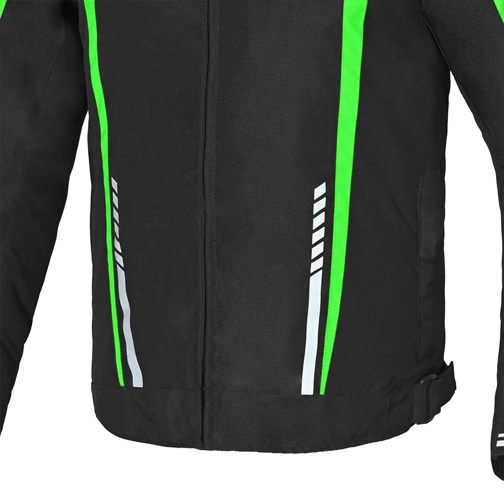 R-TECH Marshal Winter Motorcycle Textile Jacket Black Green