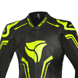 R Tech Rising Star 1PC Motorcycle Racing Leather Suit Black Yellow 