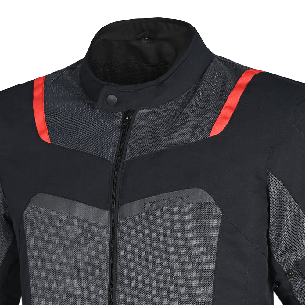 R Tech Spiral Mesh Motorcycle Jacket Anthracite Grey Black Red