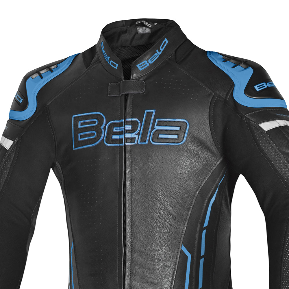 BELA Rocket Man Mix Kangroo 2 PC Motorcycle Racing Suit Black Blue