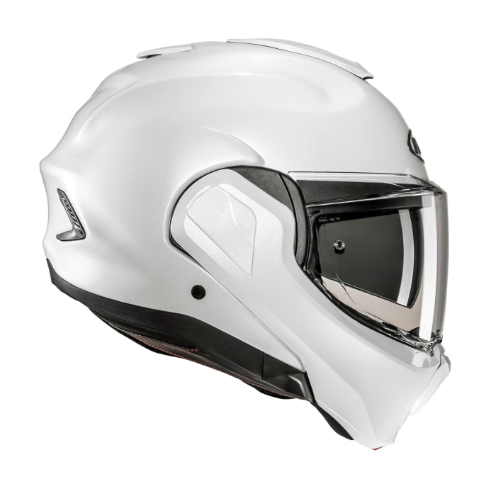 HJC F100 Plain Sleek Design Modular Helmet Pearl White