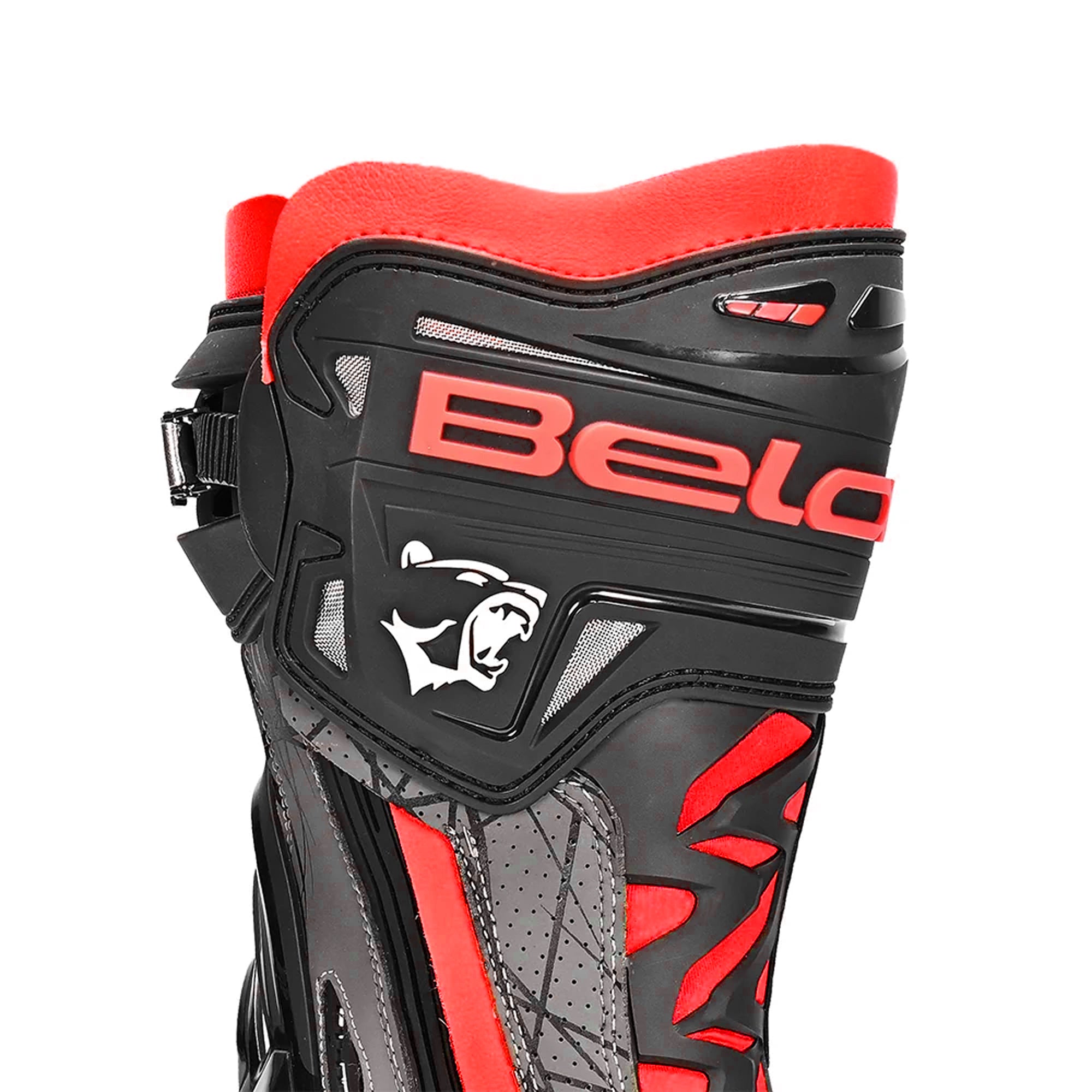 BELA AIR RIDER GP-1 MOTORCYCLE RACING BOOTS BLACK GREY RED