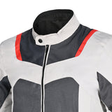 R-Tech Spiral Mesh Motorcycle Touring Jacket Ice Grey Red images