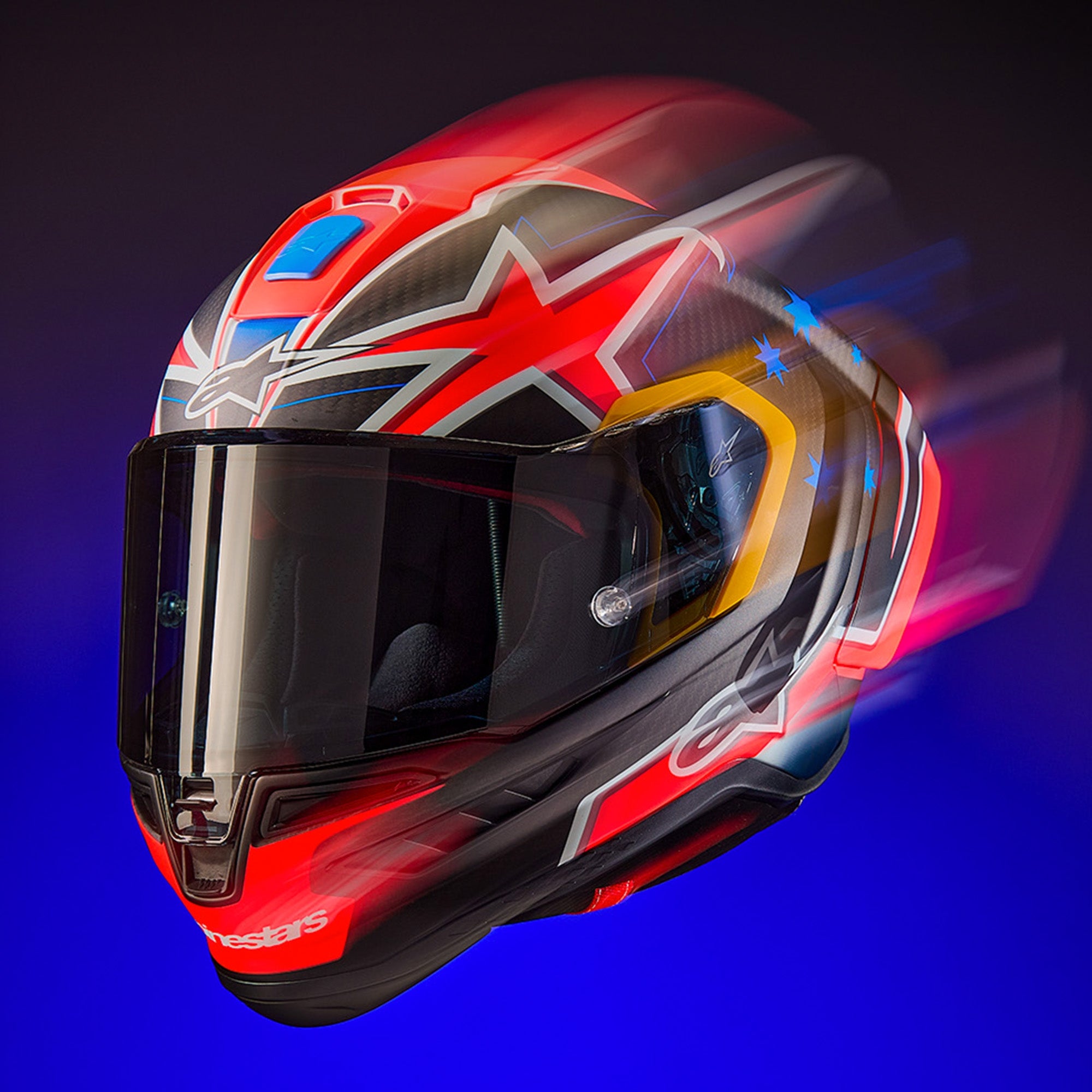 Alpinestars Supertech R10 Miller Carbon Motorcycle Racing  Helmet Red Matt