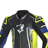 Bela Beast - 1 PC Racing leather suit - blue yellow black 