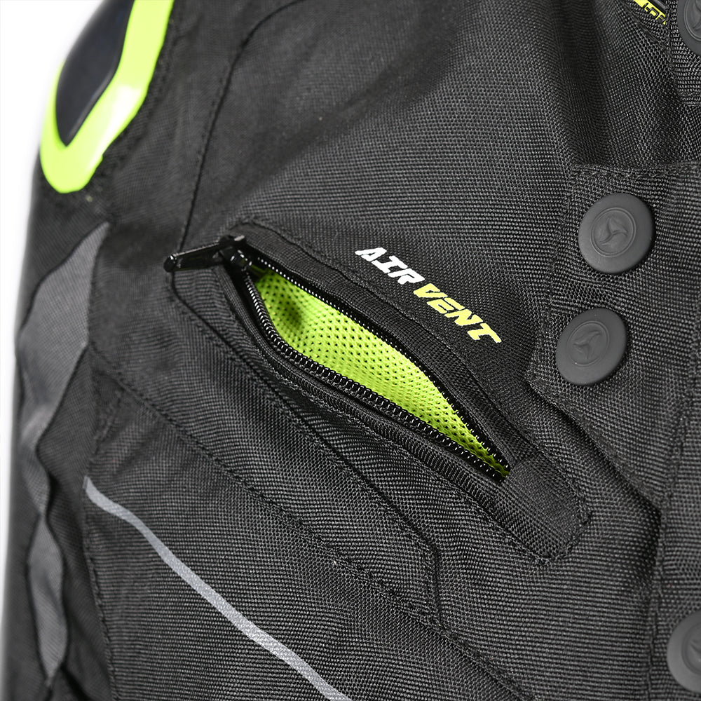 R-TECH KNIGHT RIDER 3IN1 Motorcycle Jacket (Long) Black/Anthracite/Yellow
