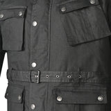 BELA Tactical Wax Cotton Urban Jacket Black close view