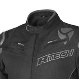R-Tech Knight Rider Short Motorcycle Racing Jacket Black Dark Grey