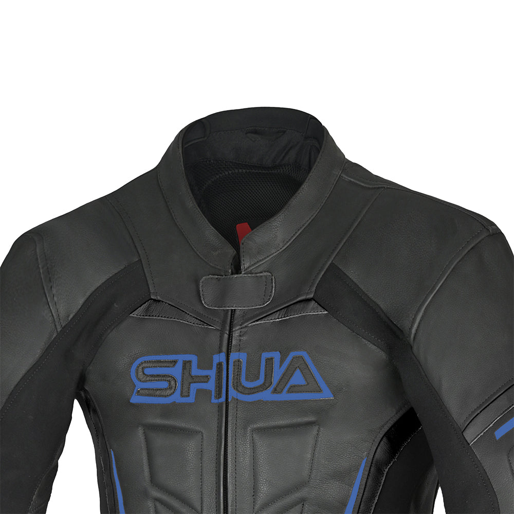 SHUA Infinity 2.0 - 1 PC Motorcycle Racing Leather Suit - Black Blue - upper view pic