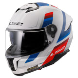 LS2 FF808 STREAM  VINTAGE FULL FACE HELMETS  WHITE BLUE RED-06 